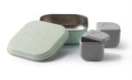 Miniware Set cutie cu 2 silipods pentru mancare bebelusi Miniware Grow bento, 3 piese, Keylime+Grey Set pentru masa bebelusi
