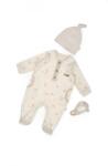 BabyCosy Set salopeta cu caciulita, Lamb, BabyCosy, 100% bumbac organic (Marime: 3-6 Luni)
