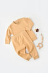 BabyCosy Set bluzita cu maneca lunga si pantaloni lungi - bumbac organic 100% - Mustar, BabyCosy (Marime: 3-6 Luni)