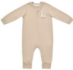 BabyCosy Salopeta cu fermoar Girafa, BabyCosy, 100% bumbac organic, Mink (Marime: 12-18 Luni)