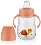 BabyJem Biberon cu toarte si tetina din silicon BabyJem (Culoare: Portocaliu)