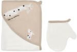 BabyCosy Set de baie cu prosop si manusa Girafa, BabyCosy, Mink
