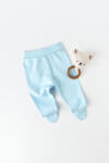 BabyCosy Pantaloni cu Botosei - Bumbac organic Bleu BabyCosy (Marime: 6-9 luni)