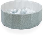 BabyJem Piscina uscata pliabila cu bile, BabyJem, 30x83 cm, 100 bile albe, verde