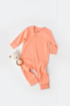 BabyCosy Salopeta cu fermoar cu maneca lunga si pantaloni lungi - 100%bumbac organic - Roz Piersica, BabyCosy (Marime: 3-6 Luni)