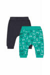 Tongs baby Set de 2 perechi de pantaloni Litere pentru bebelusi, Tongs baby (Culoare: Verde, Marime: 3-6 Luni)
