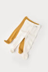 BabyCosy Set 2 pantaloni cu botosei bebe unisex din bumbac organic si modal - Mustar/Ecru, BabyCosy (Marime: 6-9 luni)