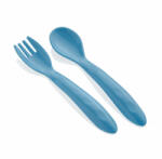 BabyJem Set lingurita si furculita BabyJem (Culoare: Albastru) Set pentru masa bebelusi