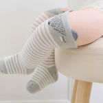 drool Sosete lungi cu animalute Drool (Varsta: 2-4 ani, Culoare: Gri cu dungi)