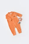 BabyCosy Salopeta cu maneca lunga si fermoar din 80%bumbac organic si 20% poliester - Portocaliu, BabyCosy (Marime: 9-12 luni)