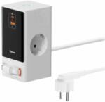 Baseus Incarcator retea Baseus PowerCombo Powerstrip, QC 65W, 2xAC, 1 x cablu integrat retractabil USB Type-C Output 5V/3A, 1xUSB, 1.5m, alb (PSLR000602)
