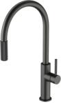 Omnires Baterie bucatarie cu dus extractibil Omnires Switch cu sistem filtrare apa finisaj grafit periat (SW9059-FD1GR) - sanoterm