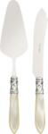 Casa Bugatti Spatulă și cuțit pentru servirea tortului Aladdin, perlat-oțel, set 2 piese (ALCAM-N4220/21)