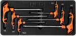 NEO TOOLS Set chei imbus hexagonale cu maner T, 8 piese, otel S2, NEO TOOLS (84-254) Cheie imbus