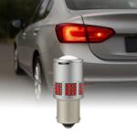 AutoREY Bec LED Auto P21W / BA15S / 1156 cu Lupa si 60 LED-uri Premium Culoare Rosu pentru Pozitie spate sau Frana, lumini de zi, CANBUS, fara eroare de bec ars, 12V, Putere 30W (AI18-14)