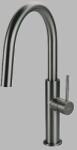 Deante Baterie de bucatarie, monocomanda, Eco-aerator, C-Spout, antracit periat (Titanium), Deante Evora BQJ_D62M BQJ_D62M (BQJ_D62M)