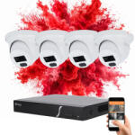 SAFIRE 4 dome biztonsági kamerás IP kamera rendszer 2MP színes éjszakai képpel (SAFIRE-IP-2MP-IPT010A-04)