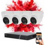 SAFIRE 4 dome biztonsági kamerás IP kamera rendszer 6MP színes éjszakai képpel (SAFIRE-IP-6MP-IPT020A-04)