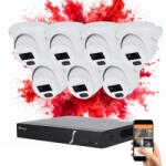 SAFIRE 7 dome biztonsági kamerás IP kamera rendszer 2MP színes éjszakai képpel (SAFIRE-IP-2MP-IPT010A-07)