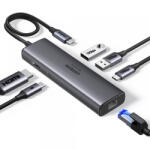 UGREEN Hub USB-C UGREEN CM512 (45000), 2 x USB-A 3.2 - 2 x USB-C - 1 X HDMI - 1 x RJ45, Gri - gsmboutique