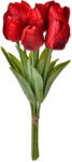 Clayre & Eef Buchet Lalele artificiale verzi rosii 10x10x32 cm (6PL0276)