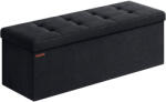 Brius Bancuta pliabila cu spatiu de depozitare, catifea matlasata, 38x110x38 cm, capacitate 300 kg, negru (EZ-LSF277B01)