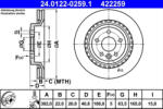 ATE Disc frana ATE 24.0122-0259.1 (24.0122-0259.1) - turbochic