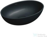 Omnires SHELL M+ 50x32 cm-es pultra ültethető mosdó leeresztő nélkül, matt fekete lava SHELL500UNBLV (SHELL500UNBLV)