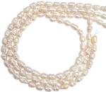  Margele Perle Cultura Albe Ovale 6-8x5-6 mm Lungime Sirag 34 cm