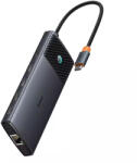 Baseus Metal Gleam II USB-A / USB-C Stație de andocare cu 4K PD Ethernet Gri (B00061800123-01)