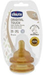 Chicco Set 2 tetine anticolici din latex Chicco Original Touch, flux ajustabil, de la 2 luni (8058664121885)