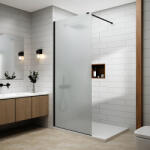 Water Fun Walk-in || Black zuhanyfal, savmart, matt üveggel 100, 200cm, 8mm, NANO (WAB-1000) - zuhanyajtoshop