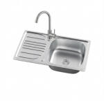  Melanstar HD7643S Cseptálcás Konyhai Mosogatótálca és Cook Állló Mosogató Csaptelep Szett - Inox, Szifonnal (HD7643S-HD2861)