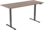 Alza Table ET2 Core fekete + 160×80 cm-es laminált szürke tölgyfa asztallap (BUN)
