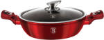 Berlinger Haus Alacsony falú edény márvány bevonattal és fedővel 28cm METALLIC LINE BURGUNDY EDITION 19079 (BH/1263N)