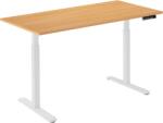 Alza Table ET2, fehér + asztallap, 120 × 80 cm, laminált tölgy (BUN)
