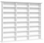 HOMCOM Mobilier de depozitare 1 032 CD / 594 DVD, etajeră multimedia, 24 compartimente și 18 rafturi ajustabile, alb | Aosom Romania (836-681V81WT)