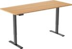 Alza Table ET2 Essential fekete + 160 × 80 cm-es lekerekített bambusz asztallap (BUN)