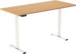 Alza Table ET2 Essential fehér + asztallap 140×80 cm bambusz lekerekített (BUN)