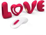 SuperLove Love Vibrator Kit with 4 Silicone Attachments & Remote Red