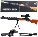 LEAN Toys Karabin Snajperski Zabawkowy AK-528 Celownik Statyw Światła Dźwięki (23207)
