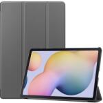 Gigapack Samsung Tab S7 Plus WIFI 5G Tok álló, bőr hatású aktív FLIP, asztali tartó, SÖTÉTSZÜRKE - oldalra nyíló, TRIFOLD (GP-99285)