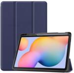 Gigapack Samsung Tab S6 Lite 10.4 LTE Tok álló, bőr hatású aktív FLIP, ceruza tartó, SÖTÉTKÉK - oldalra nyíló, TRIFOLD, asztali tartó (GP-96663)