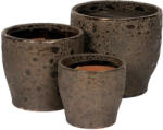  Saylor Flare Kerámia Növénytartó Szett Savmaratott Bronz 25, 3x23cm-37, 3x34cm S3 (HC-522080)