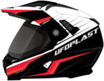 UFO Aries offroad/dual bukósisak plexivel és napellenzővel fekete/fehér/fluo piros M (HE13500WKM)