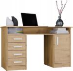 TopEshop Íróasztal Ada Tölgy Artisan 125 CM 4 Fiókos Szekrény Polcok Irodai Szoba (BIURKO ADA ARTISAN KPL)