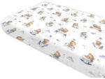  Baby Shop 60*120 cm pamut, gumis lepedő - Mackó álom kék