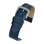 LBS Curea Piele Naturala Textura Reptila (albastra) 22mm