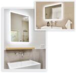 KOLORENO Oglindă LED dreptunghiulară iluminată cu ramă sablată - 50x70 cm - Alb neutru (4500K) (LUSTRO-P-50X70-P)