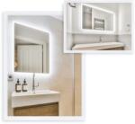 KOLORENO Oglindă LED dreptunghiulară iluminată, cu margine sablată - 60x80 cm - alb neutru (4500K) (LUSTRO-P-60X80-P)